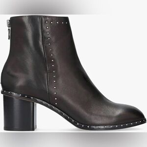 rag & bone Black Leather Studded Ankle Boots